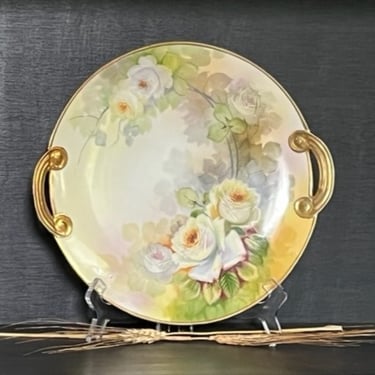 Antique Floral Hand Painted Dish