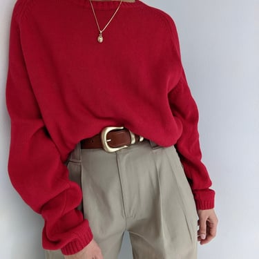Vintage Rose Red Raglan Sweater