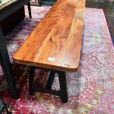 Metal base with mango wood top bench. 67” x 16” x 18” 