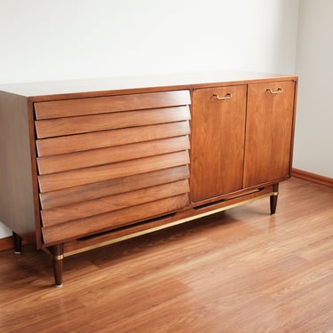 Mid century walnut credenza by Merton Gershun for American of Martinsville 