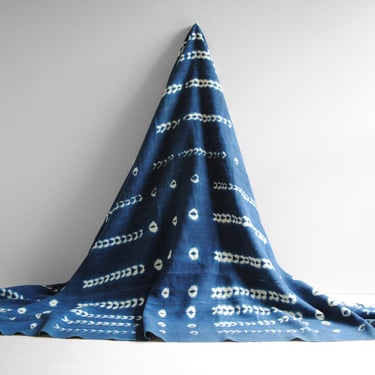 Vintage African Indigo Textile Blanket or Fabric 66" x 43" 