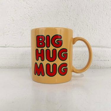 Vintage Big Hug Mug Made in Korea FTDA Coffee Tea Cup True Detective Pink Red 1980s 