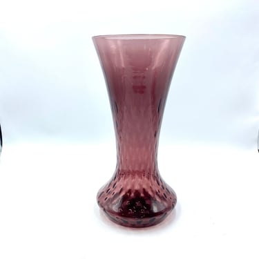 Vintage Amethyst Optic Glass Vase 
