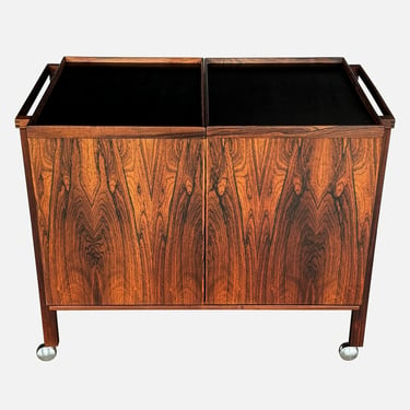 Expandable Rosewood Bar Cart / Cabinet
