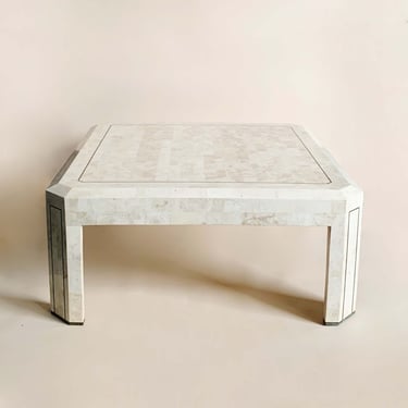 SHIPPING NOT INCLUDED, Local Pickup Only // Tessellated Stone and Brass Coffee Table (Read description for shipping info) 