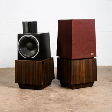 Mid Century Modern Speakers ESS AMT 1B Walnut Vintage Speaker Floor 2 Way Pair