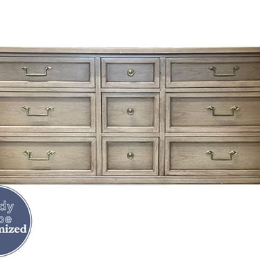 62&quot; Unfinished 9 Drawer Drexel Vintage Dresser #08513