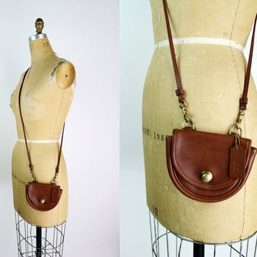 Vintage 1980s British tan crossbody COACH purse, adjustable strap, brown COACH  bag