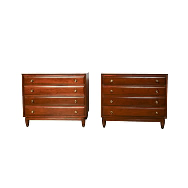 Cherry Dressers Nightstands Pair Willett Furniture Mid Century Modern 