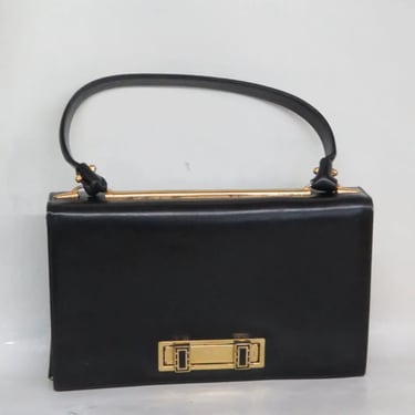 Italian Scuola del Cuoio Florence School of Leather Black Handbag Purse 3076B