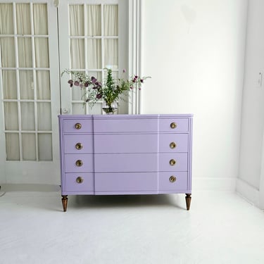 lilac dresser,  vintage art deco dresser, boho dresser, pretty dresser, buffet,  lavender, dark acadamia, sideboard,dresser NJ nyc 