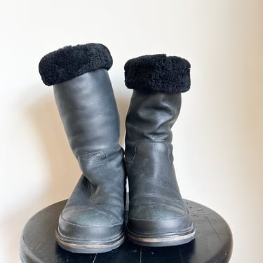 Vintage Hunter Lined Black Winter Boots / size 8.5 