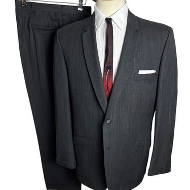 Vintage 1960s 2pc SHARKSKIN Suit ~ 42 R ~ sack jacket / blazer / sport coat / pants ~ Rockabilly / Mod 