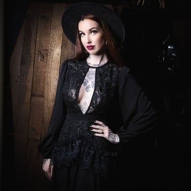 Lenore - Victorian Style Lace Maxi Dress by Witchwood Bags