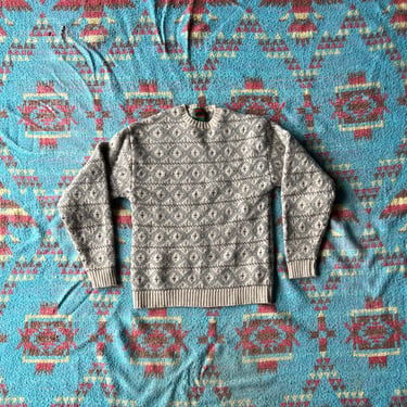 Vintage 80s Wool Boston Traders Crewneck Patterned Sweater 