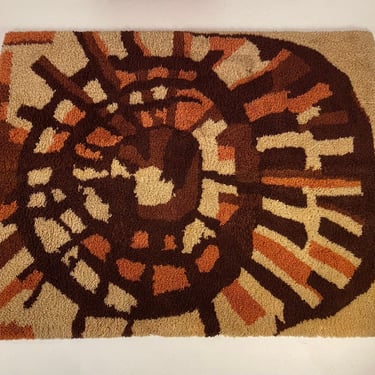 Scandinavian Rya Rug, Circa 1970s - *Please ask for a shipping quote before you buy. 