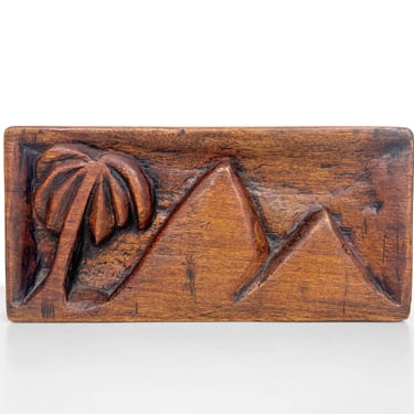Hand Carved Tropical Relief Sculpture in Teak 