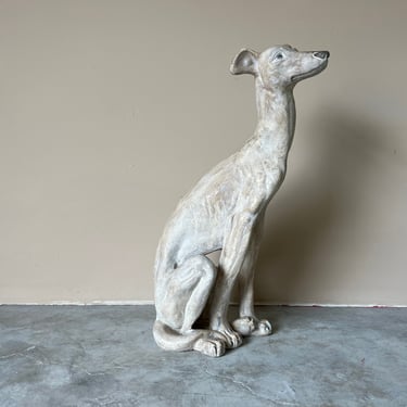 Vintage Ceramic Life Size Greyhound Dog Statue 