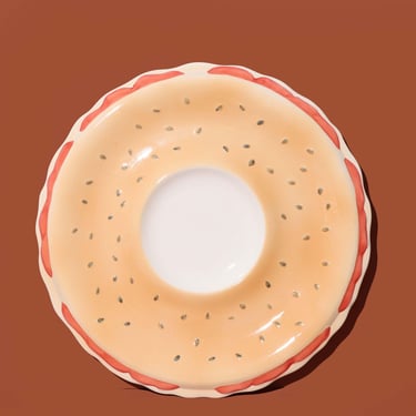 Ceramic Bagel Platter, Bagel with Lox Platter 