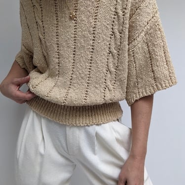 Vintage Sand Knitted Sweater Tee