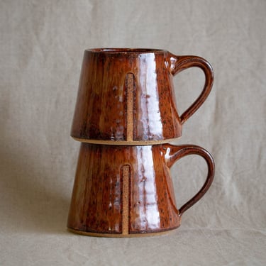 Handmade Ceramic Mug | Coffee Cup | Glossy Brown Glaze | Modern Pottery | Rustic | Earthy | Modern Farmhouse | Housewarming Present Gift 