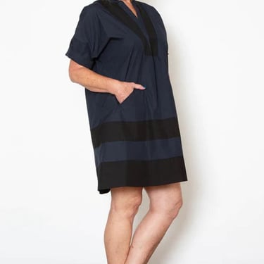 SBJ Austin Cindy Dress - Black/Navy Stripe