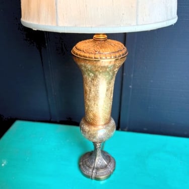 Vintage Crackle Glass Large Table Lamp
