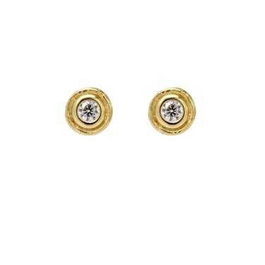 One-of-a-Kind Round Bordered Diamond Studs - .2 CTW