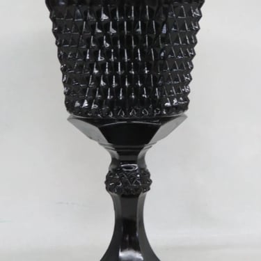 Tiara Indiana Glass Black Diamond Point Large Apothecary Candy Jar Vase 3211B