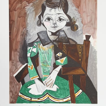 Petite Fille a la Robe Verte by Pablo Picasso, Marina Picasso Estate Lithograph Poster 