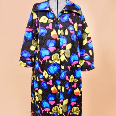 Black &amp; Neon Pop Art Housecoat By Knock-Abouts, M/L