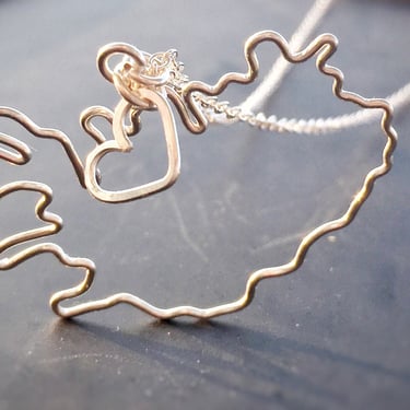 Iceland Necklace in Silver or Gold - Custom Country Necklace - Iceland Outline Necklace Necklace - Travel Necklace - Iceland Map Necklace 