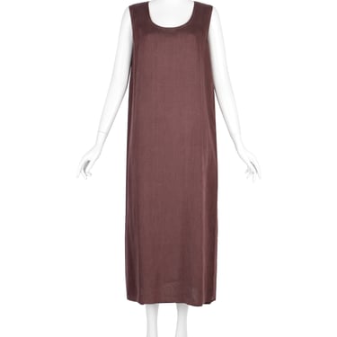 Hermes by Martin Margiela Vintage SS 2001 Burgundy Double Layered Linen Dress