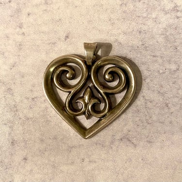 James Avery Fleur De Lis French Heart Pendant 