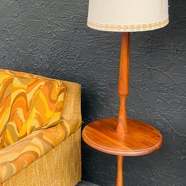 1970s Wood Table Lamp