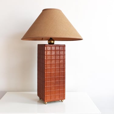 Vintage Ralph Lauren Lamp- Leather and Brass Clad 
