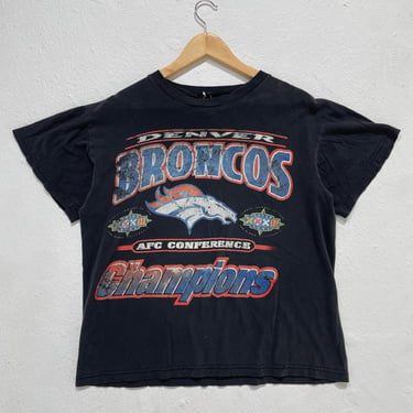 Vintage 1998 Denver Broncos AFC Champs Distressed T-Shirt - Medium
