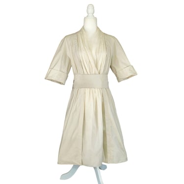 Hoss Intropia Kimono Dress Belted Cotton Tan High Fashion Street Wear EU40 US8 