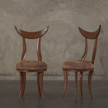 PAIR OF WALNUT SIDE CHAIRS, LATE 19TH C