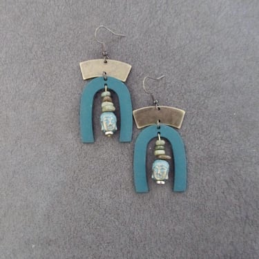 Unique green Buddha earrings 