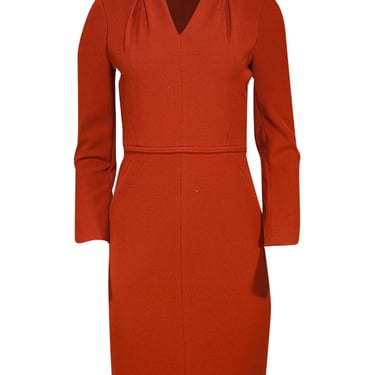 The Fold - Orange V-Neck Sheath Dress Sz 2