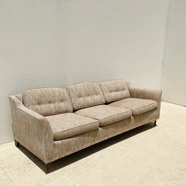 Pastel Blue And Pink Woven Fabric Sofa Couch