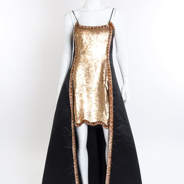 Sequined Overskirt Gown