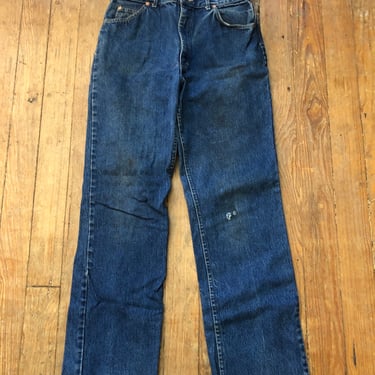 1970s Dark Wash Raw Hem Lee Rider Jeans 30 