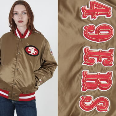 Vintage Starter NFL Pro Line San Francisco 49ers Gold Jacket Satin Bomber L