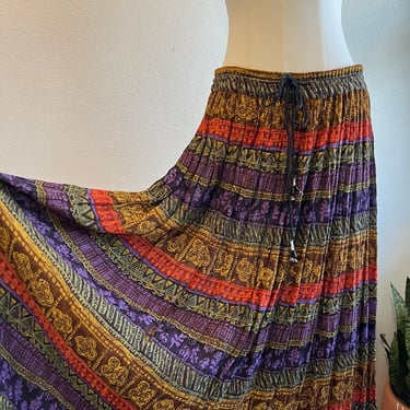 Requirements Vintage 90s Multi Colored Indie Boho Skirt Size Large 