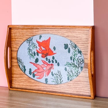 Koi Fish Needlepoint Tray