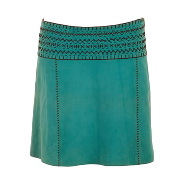 Moschino Blue Suede Skirt