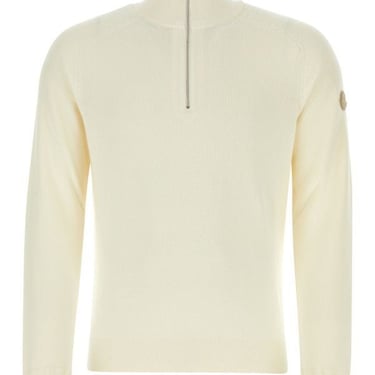 Moncler Man Ivory Cotton Blend Sweater