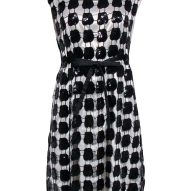 Emporio Armani - Black Sequin Crochet Dress w/ Beige Slip Sz S